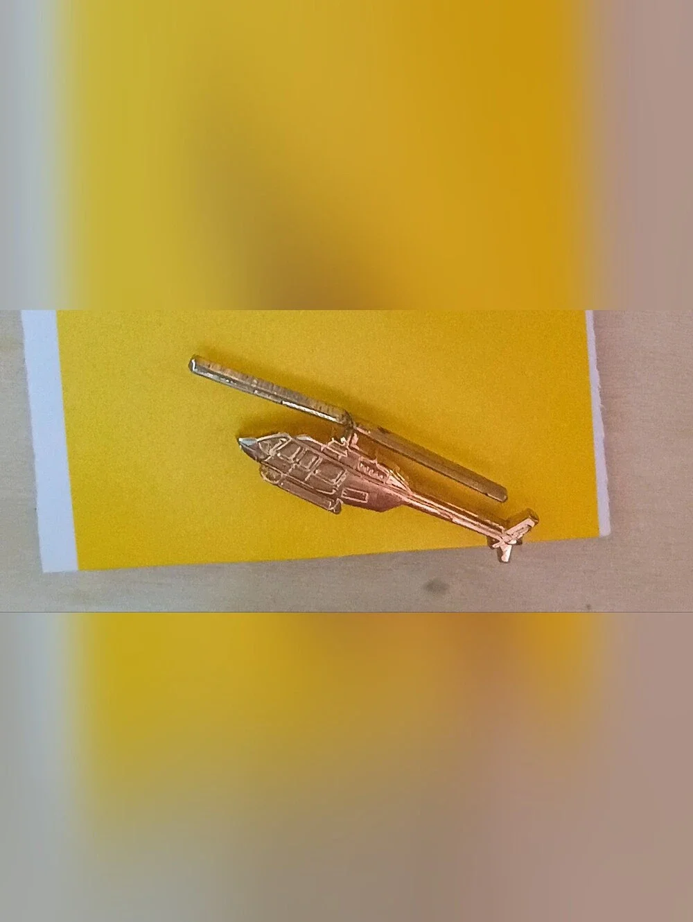 Gold Tone Helicopter Pendant Necklace - Gold